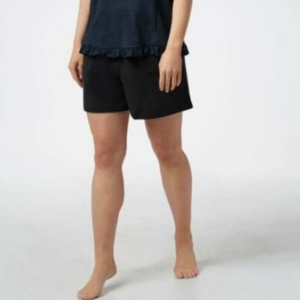 AnyBody French Terry Tie Waist Shorts Black 5209